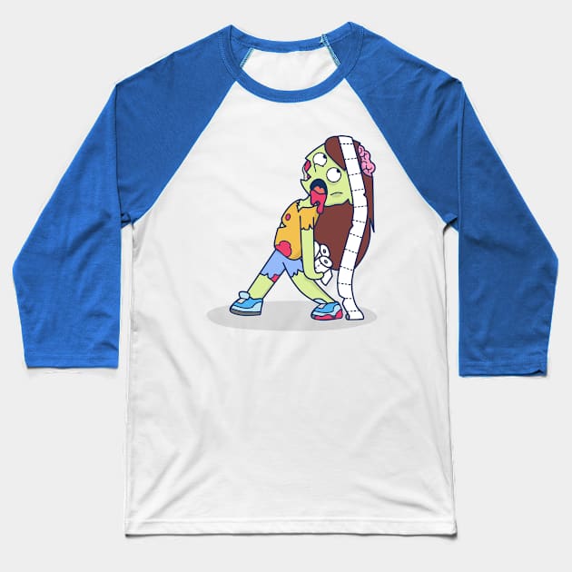 Toilet paper zombie Baseball T-Shirt by jurgen